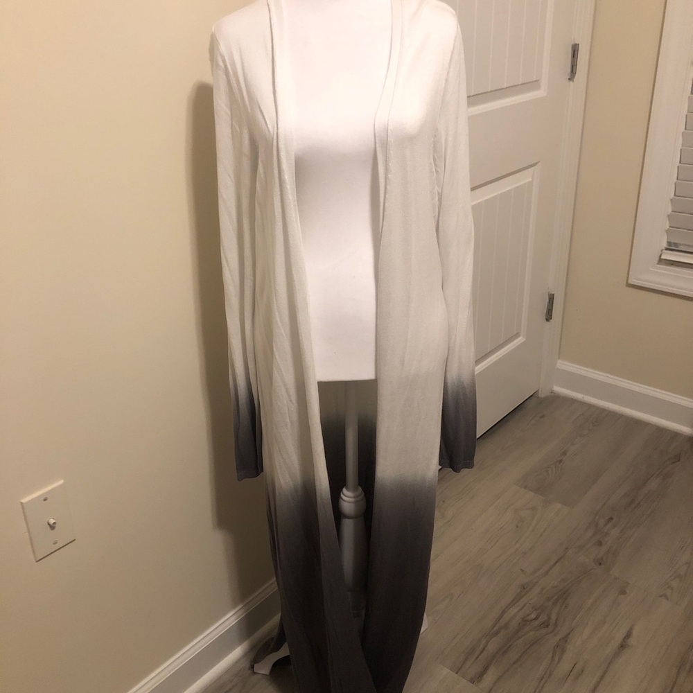 Elegant Gradient Open Front Cardigan
